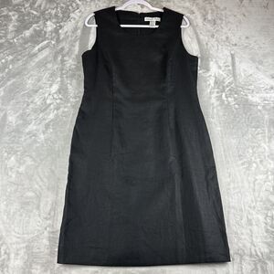 Samantha Taylor Little Black Dress Womens 14 100% Linen LBD Classic Lined (1008)